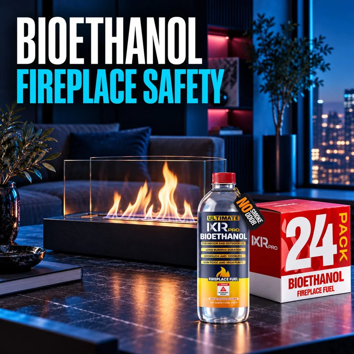 Bioethanol Fuel for Indoor Fireplaces: Ventilation, Odor, Smoke and Refilling Safety