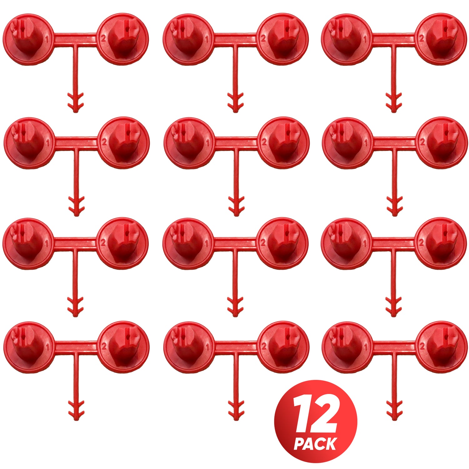 Red Nozzle Set (1-2)(Vertical - Horizontal) for Spray Foam Gun, Precision Wedge Spray for Vertical & Ceiling Coverage, Durable Foam Gun Nozzles for Walls, Partitions, and Overhead Applications - ixirpro