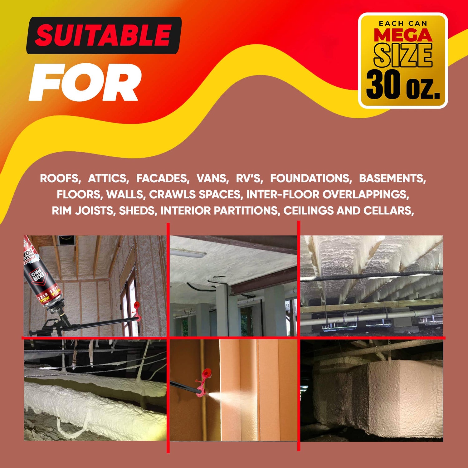 Spray Foam Insulation Can (30 oz. / 850 g)